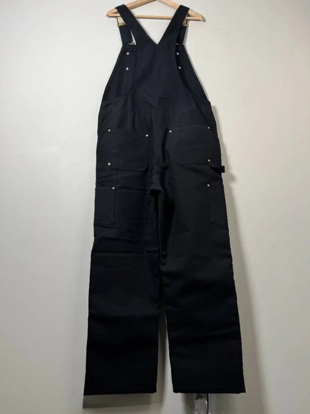 Carhartt Loose Fit Firm Duck Insulated Black Bib Overall Biberall OR4393 Size M